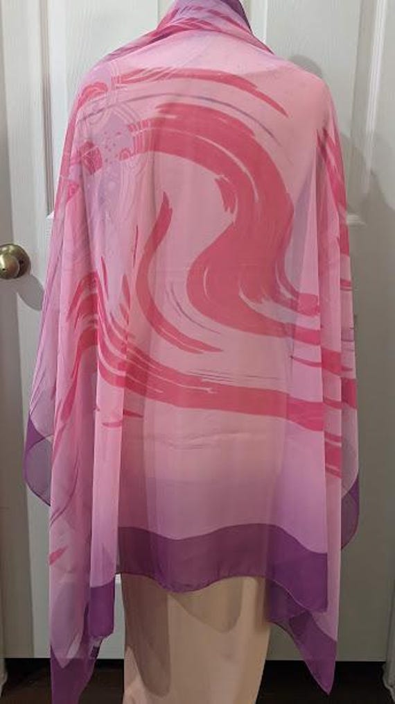 Very Large Rectangular Pink/Fuchsia & Purple Poly… - image 5