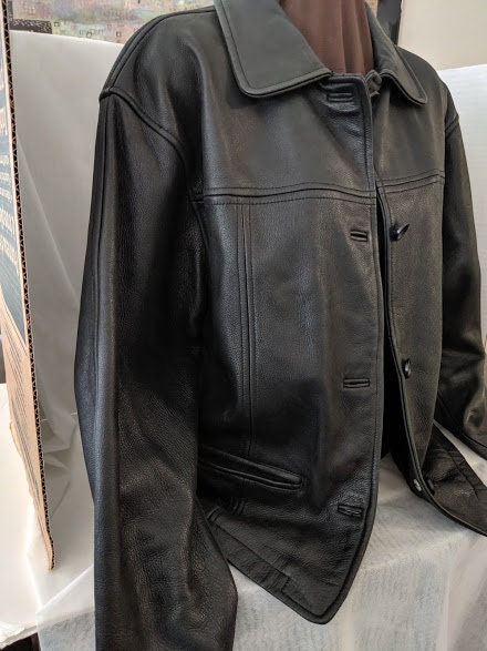 Vintage Brandon Thomas Women's Leather Jacket. Heavy Black Leather ...