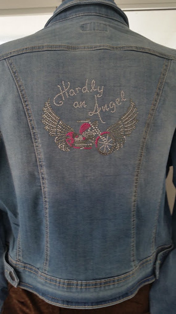 Vintage Earl Denim Jacket with Bling. Embellished 