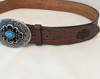 Guido Angeloni Hand Made Italian Leather Belt. Boho Hand  display picture 1