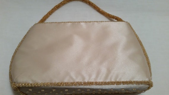 Vintage Bijoux Terner Gold Beaded Formal Purse, G… - image 5