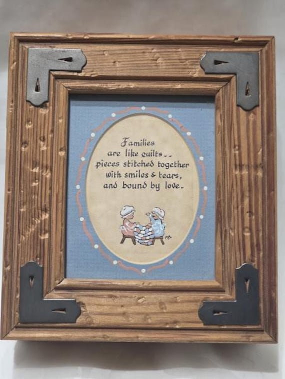 Vintage Picture Photo Frame Wood Jewelry Box.  Hand Crafted Ozarks Wood Photo Frame with Metal Corner Accent Trinket Box