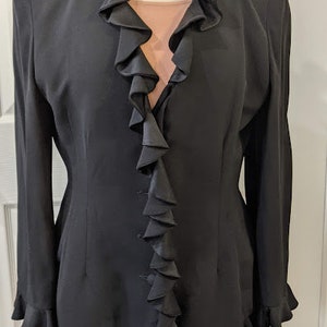 Antonio Garcia Black Ruffled Formal Blazer.   Ruffled Formal Black Tailored Blazer