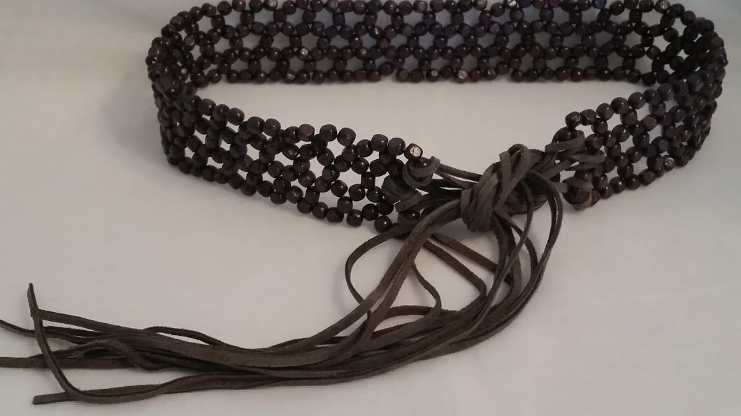 Boho belt with beads