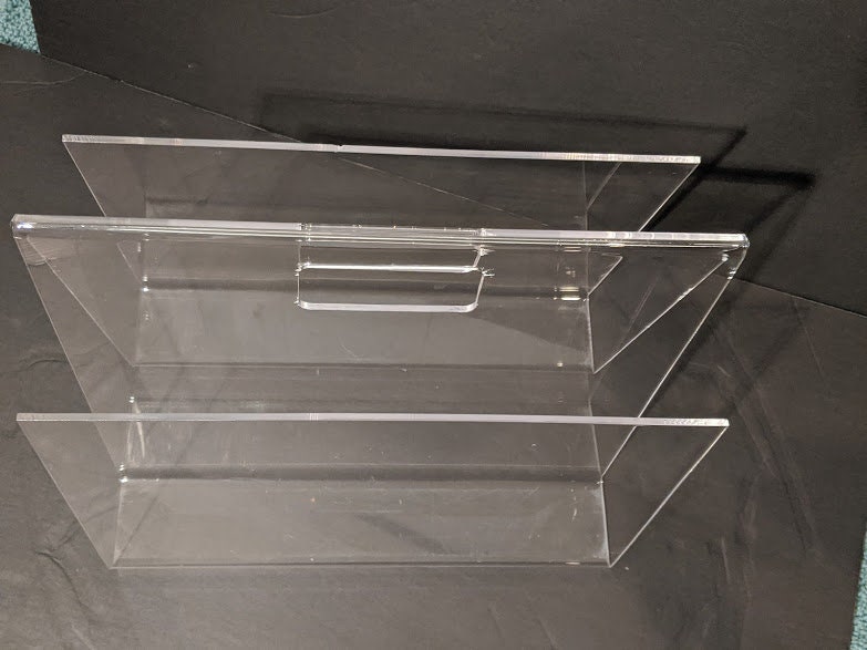 Vintage Acrylic Magazine Holder. Lucite Magazine Rack. MidCentury