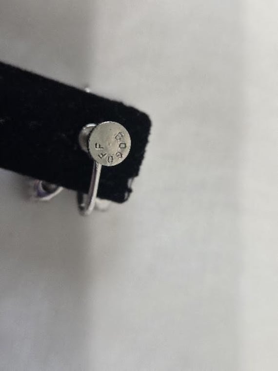 Vintage Bogoff Clear Rhinestone Flower Screw back… - image 8