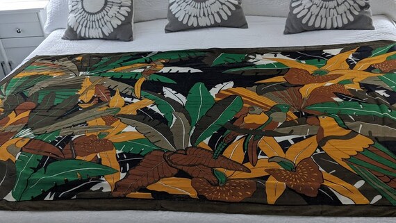 Vintage Very Large Rectangular Scarf/Wrap.  Tropi… - image 1