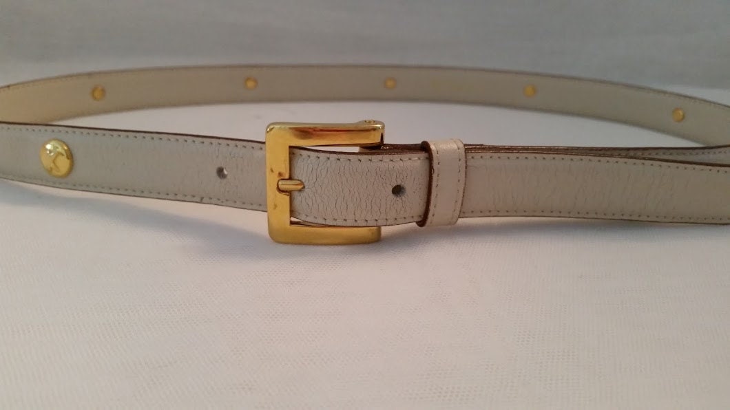 Paloma Picasso Leather Belt, Cream Color Paloma Picasso Leather Belt ...