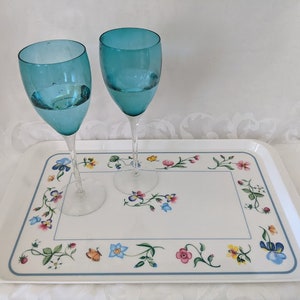 Vintage Villeroy & Boch &quot;Mariposa&quot; Serving Tray.  Delia Serving Tray/ Made In Italy.  Large Floral Motif White Serving Tray  SALE