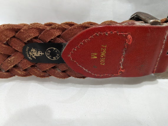 Vintage Canterbury Weaved Leather Belt. Brown/Red… - image 5