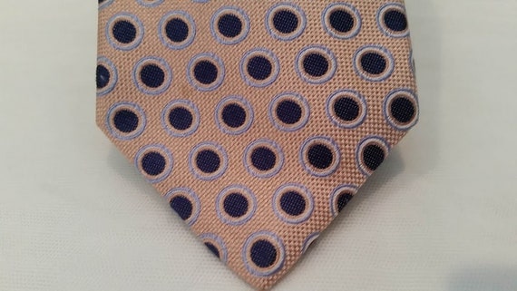 Vintage Nautica Polka Dot Neck Tie. Navy and Coral Polka Dot Nautica Men's Tie. Retro Polka Dot Nautica Neck Tie.