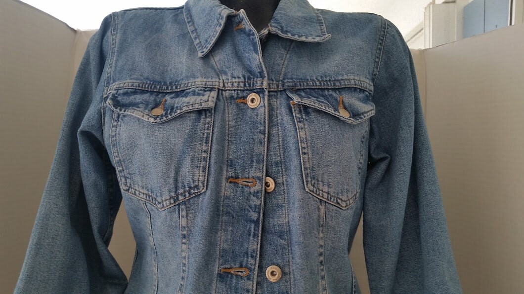 Vintage AT Denim Jacket with Love Potion No.9 Rhinestone Applique ...