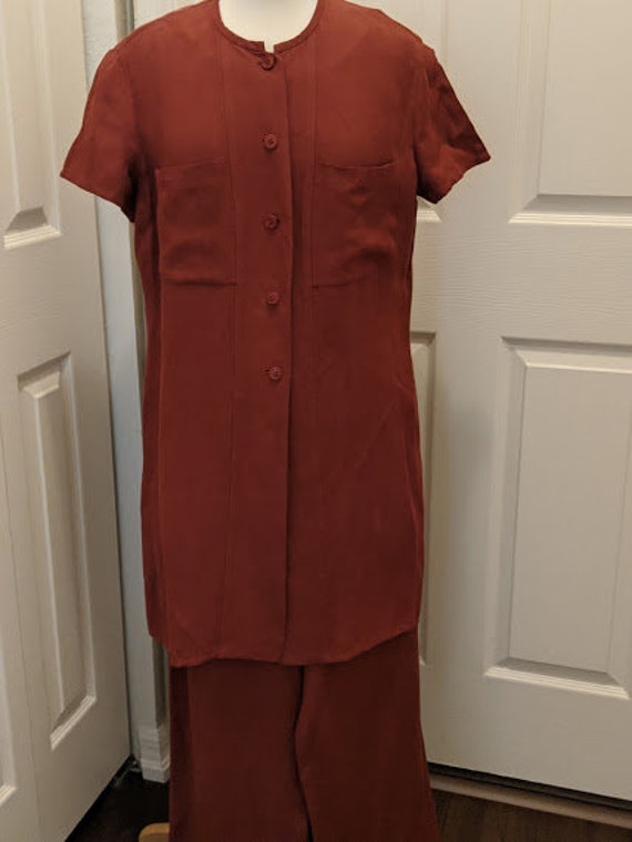 Vintage Georgio Armani Two Piece Pants Set. Dark R
