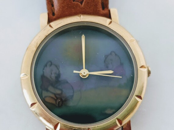 Vintage Winnie the Pooh Wristwatch. Timex Hologram of Pooh Falling into Pot of Honey. Collectible Pooh Watch. Winnie the Pooh Novelty Watch