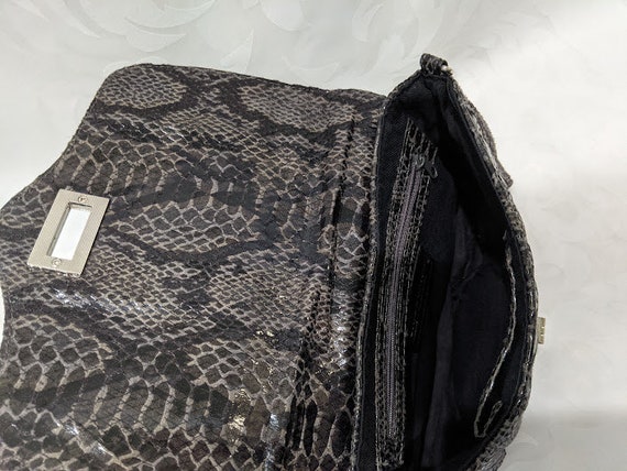 Sondra Roberts Faux Gray Python Shoulder Bag. Squ… - image 6