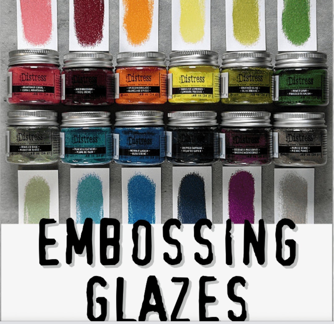 2023 Tim Holtz DISTRESS EMBOSSING GLAZE Powder all 12 Colors 1 Oz Jars