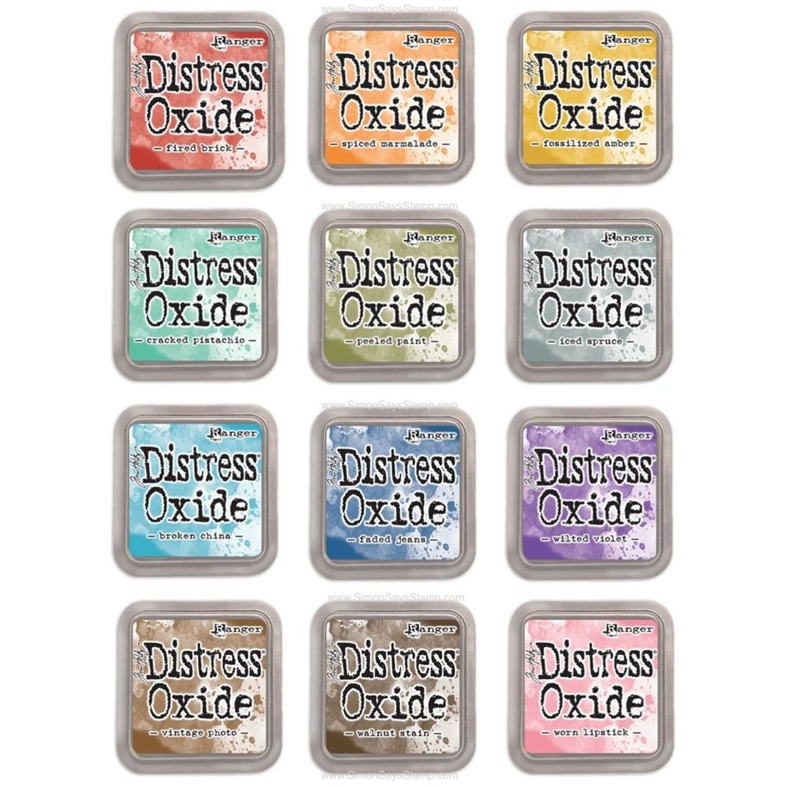 Ranger Tim Holtz DISTRESS OXIDE Ink Pads and Reinkers - Set Bundle of ...