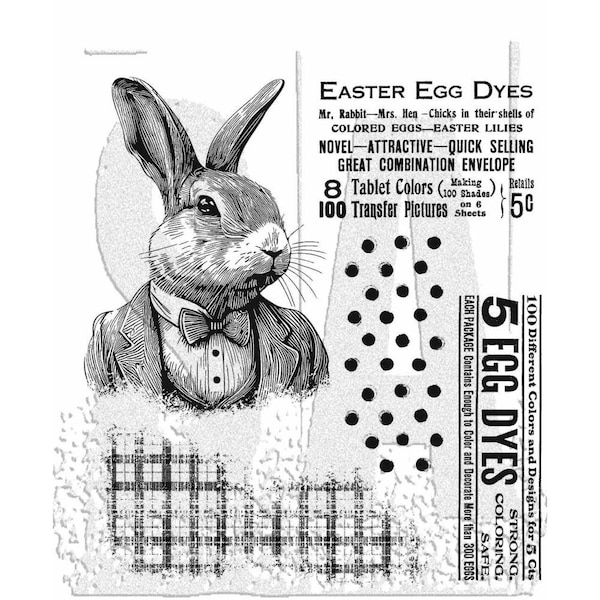 Tim Holtz Stampers Anonymous "MR. RABBIT" Easter Stamp Set- Spring 2024