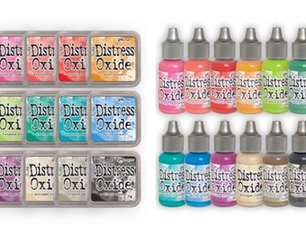 RELEASE 2- Ranger Tim Holtz DISTRESS OXIDE Ink Pads and Reinkers - Set Bundle of All 12 Colors (In Stock) Free Shipping