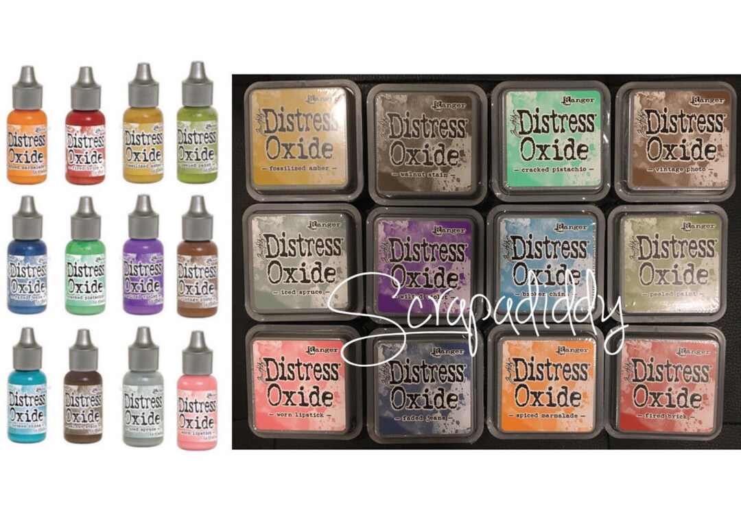 Ranger Tim Holtz DISTRESS OXIDE Ink Pads and Reinkers - Set Bundle of ...