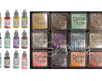 Ranger Tim Holtz DISTRESS OXIDE Ink Pads and Reinkers - Set Bundle of ALL 12 Colors (In Stock) Free Shipping