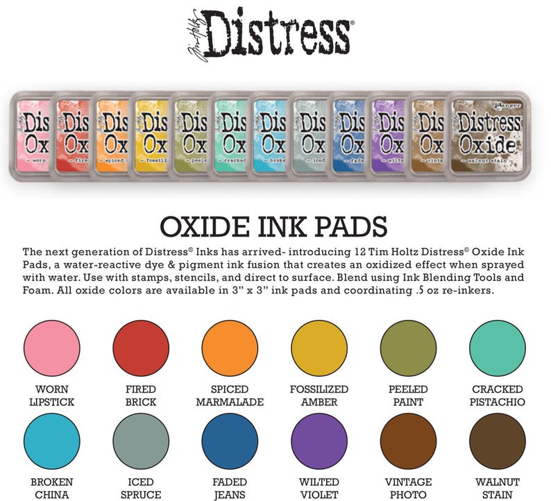 Ranger Tim Holtz DISTRESS OXIDE Ink Pads Set Bundle of ALL 12 Colors in