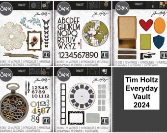 Tim Holtz 2024 Everyday Sizzix VAULT Thinlits Dies- U PICK (Picture Show, Boutique, Matchbox, World Travel, Watch Gears)