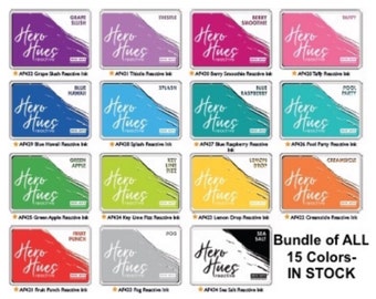 Hero Arts REACTIVE INK PADS- Set Bundle of All 15 Colors (In Stock)- Ships Free