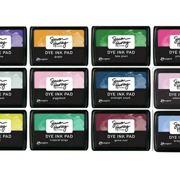 Ranger Simon Hurley Create. Dye Ink Pad (NEW COLORS) 12 ink pads- 2020-2021 Release- Free US Shipping