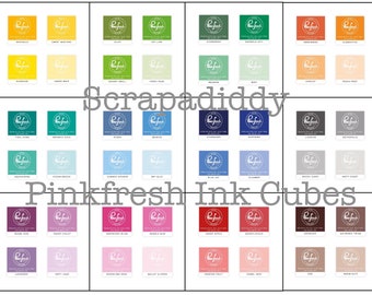 Pinkfresh Studio Premium Dye Ink Cubes (COMPLETE SET) 12 sets- All 48 Colors- Free US Shipping