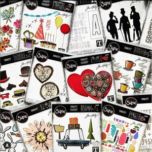 Tim Holtz 2023 Sizzix Dies- YOU PICK (True Love, Abstract Elements, Blossom, Brushstroke Flowers Mini, Papercut Cafe, Celebrate, Wood Slice)
