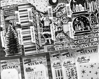 Tim Holtz Stampers Anonymous Rubber Cling Stamp Set CHRISTMAS 2023- YOU PICK Festive Prints, Cartoons, Jolly Holiday, Winter Woodlands etc