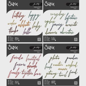 Tim Holtz Sizzix HANDWRITTEN Thinlits Dies- U PICK (Journey, Celebrate, Love, or Vacation)