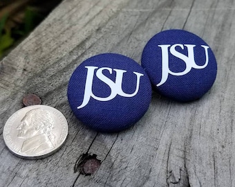 Jackson State University JSU button earrings