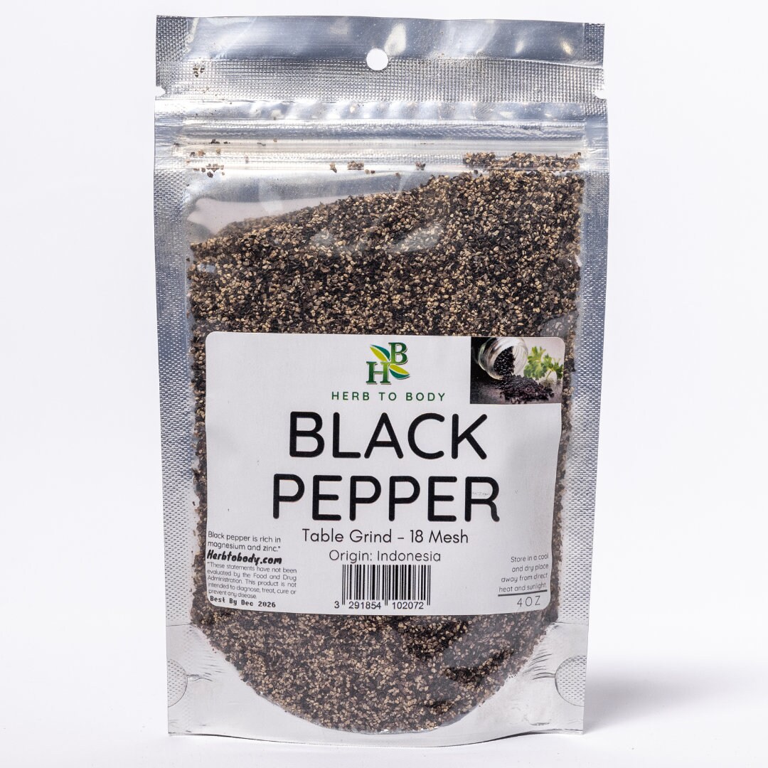 Black Pepper Table Grind 18 Mesh 4oz Etsy