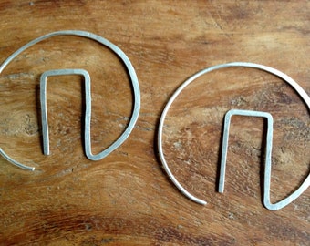 Geometric Silver Hoops