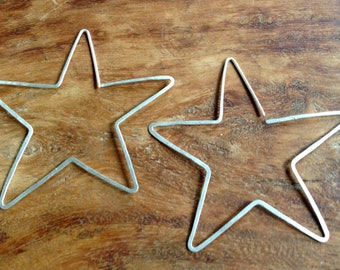 Large Silver Star Earrings