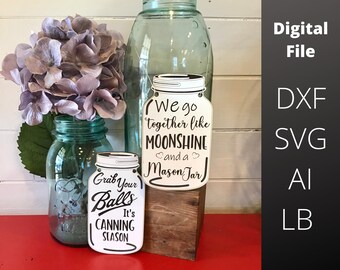 Moonshine Mason Jar Laser Cut File Dxf Glowforge Svg | Etsy Canada