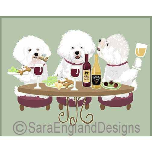 Dogs WINEing - Bichon Frise