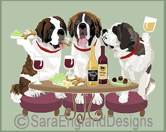 Dogs WINEing - Saint Bernard