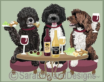 Dogs WINEing - Portuguese Water Dog