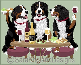 Dogs WINEing - Bernese Mtn. Dog