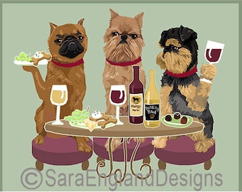 Dogs WINEing - Brussels Griffon