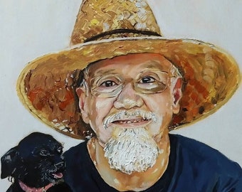 Portrait Painting with Pet. Custom Painting