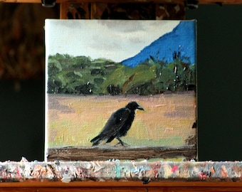 Crow - Original Oil Painting on Canvas - Pay What You Can