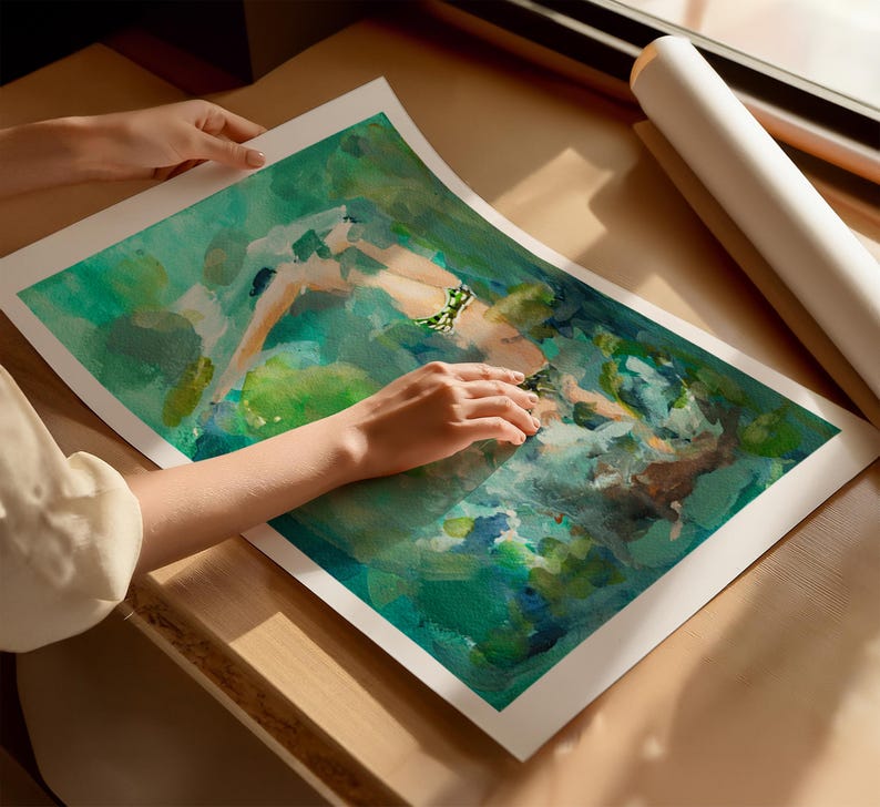 Unterwasser Schwimmer Giclée-Kunstdruck | Archival Fine Art Papier Bild 3