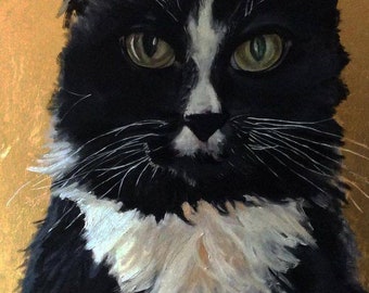 Cat Portrait Painting. Custom Painting