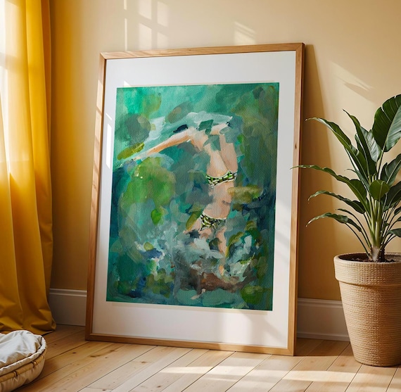 Underwater Swimmer Giclee Art Print | Archival Fine Art Paper
