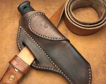 Cross draw Leather sheath for Morakniv Garberg & Kansbol KSM04