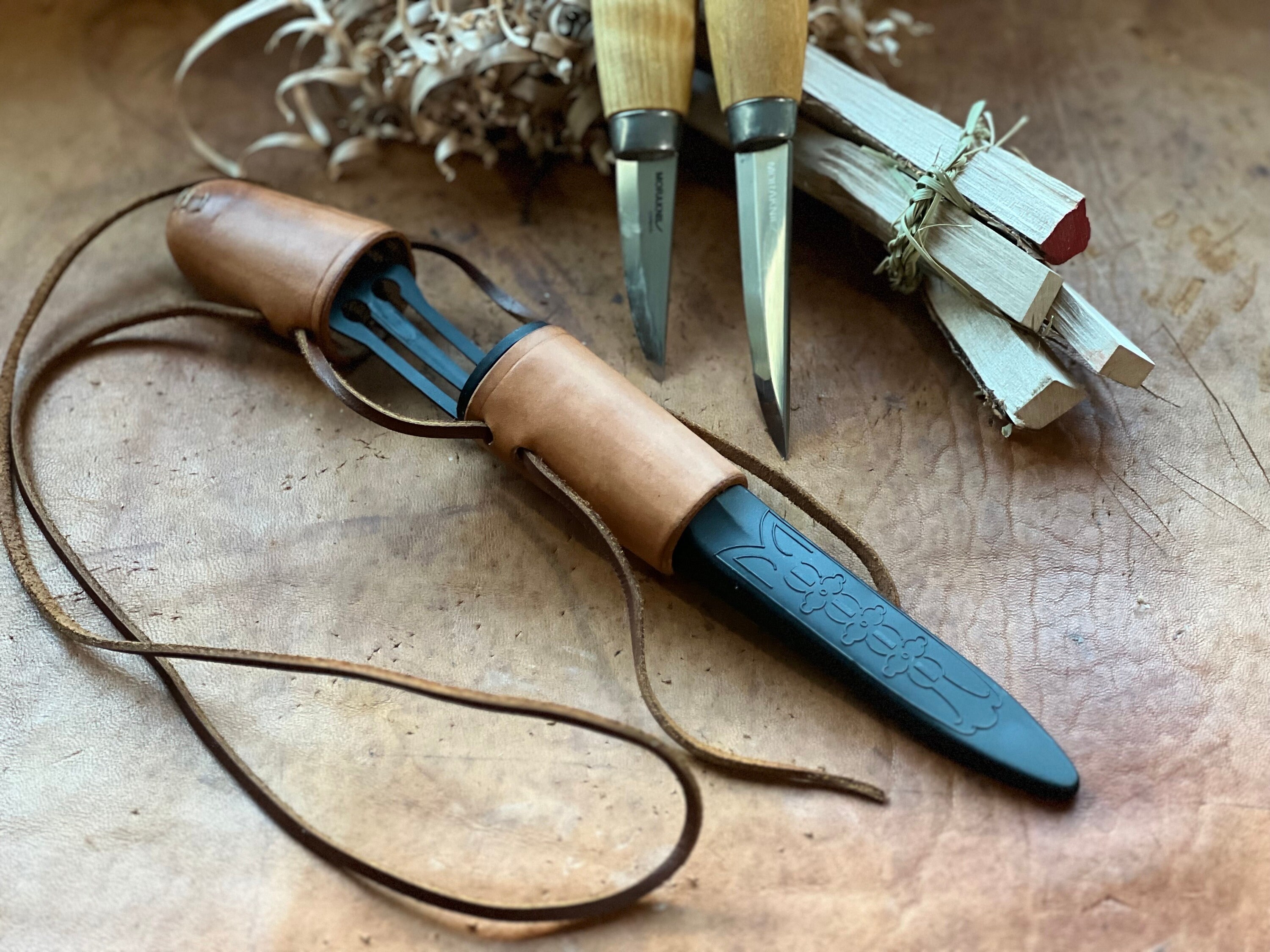 Gaine de couteau en cuir de qualité / gaine de couteau Bushcraft sur